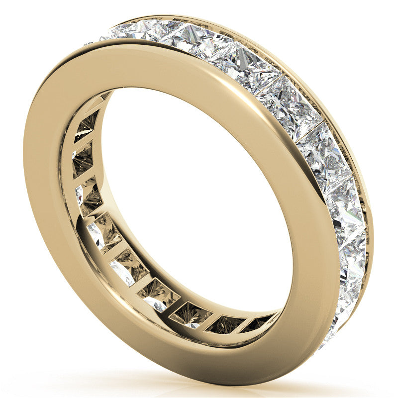 3.5mm Moissanite Princess Channel Eternity Ring