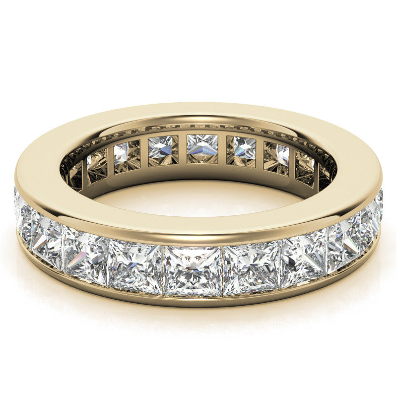 3.5mm Moissanite Princess Channel Eternity Ring