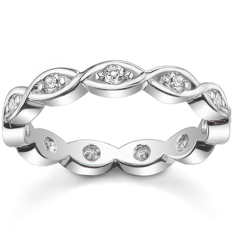 2.25mm Round Brilliant Moissanite Figure-8 Eternity Ring