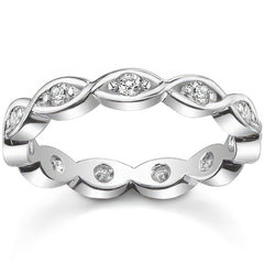2.25mm Round Brilliant Moissanite Figure-8 Eternity Ring