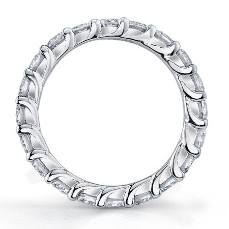 3mm Round Brilliant Moissanite Shared Prong Trellis Eternity Ring