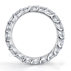 3mm Round Brilliant Moissanite Shared Prong Trellis Eternity Ring