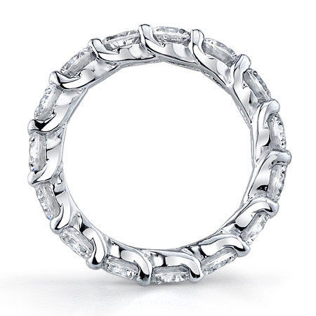 4mm Round Brilliant Moissanite Shared Prong Trellis Eternity Ring
