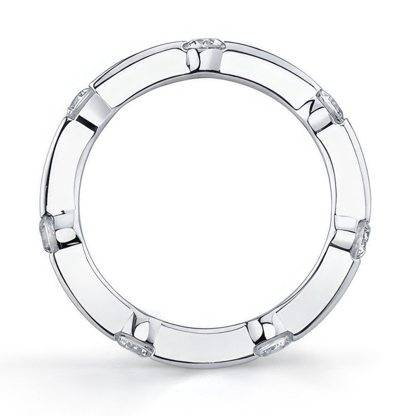Moissanite Round Bar Eternity Ring