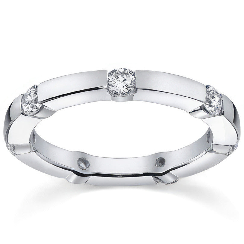 Moissanite Round Bar Eternity Ring