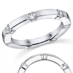Moissanite Round Bar Eternity Ring