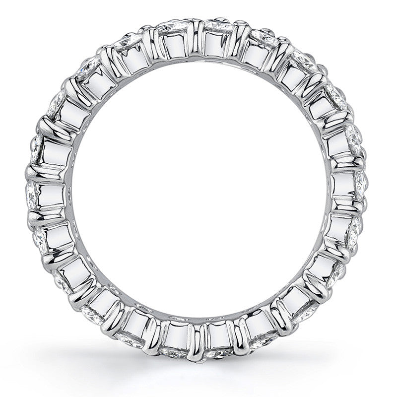 2.5mm Double Row Shared Prong Round Brilliant Moissanite Eternity Ring
