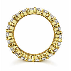 Double Row Shared Prong Round Brilliant Moissanite Eternity Ring