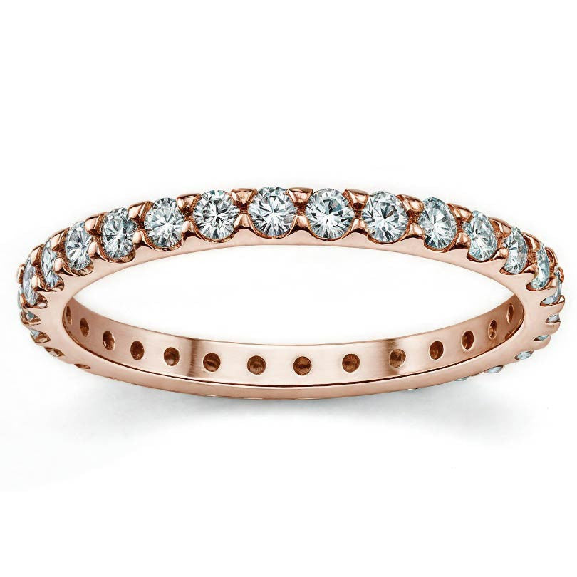 Low Profile Moissanite Shared Prong Eternity Ring (2.0mm)