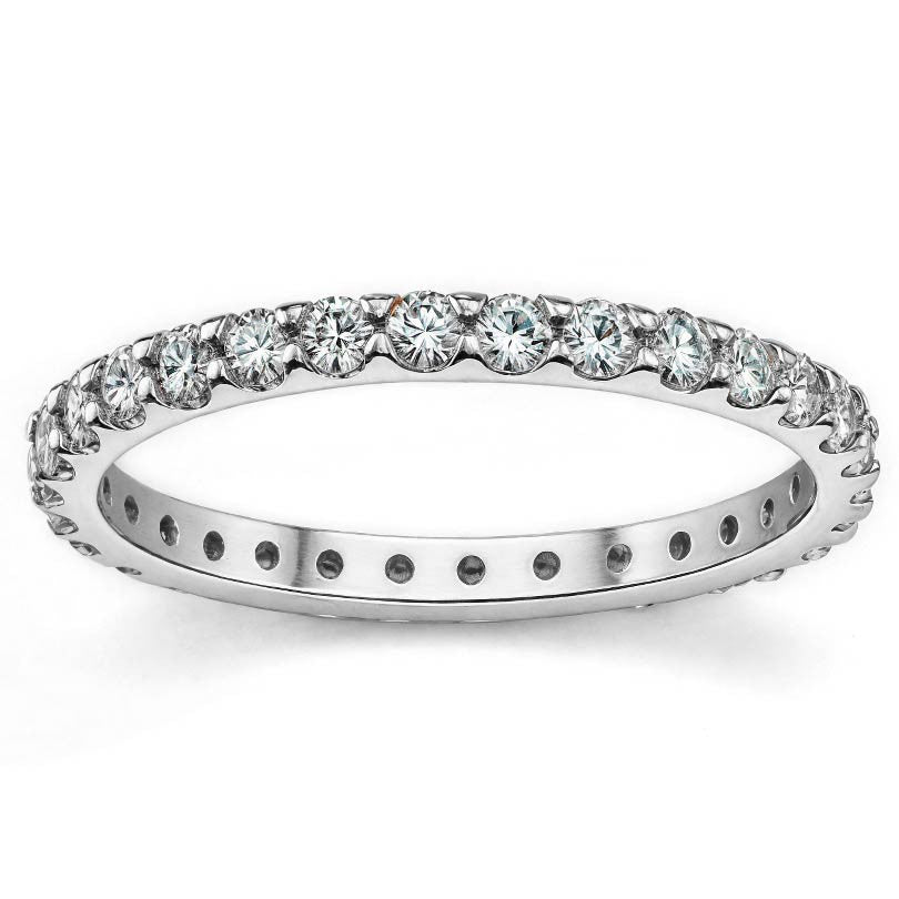 Low Profile Moissanite Shared Prong Eternity Ring (2.0mm)