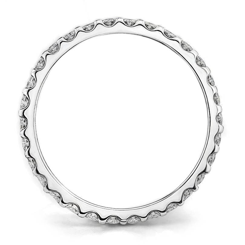 Low Profile Moissanite Shared Prong Eternity Ring (2.0mm)