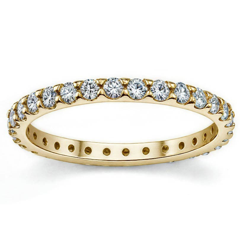 Low Profile Moissanite Shared Prong Eternity Ring (2.0mm)