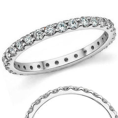 Low Profile Moissanite Shared Prong Eternity Ring (2.0mm)