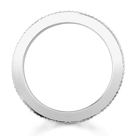 Princess cut Moissanite Channel Set Milgrain Eternity Ring