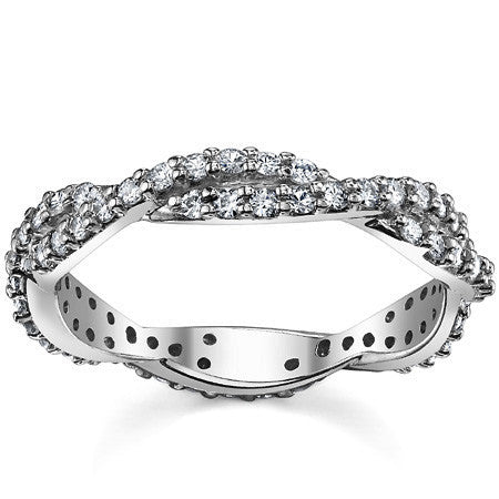 Round Brilliant Moissanite Infinity Style Eternity Ring