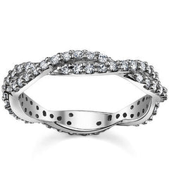 Round Brilliant Moissanite Infinity Style Eternity Ring
