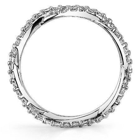 Round Brilliant Moissanite Infinity Style Eternity Ring