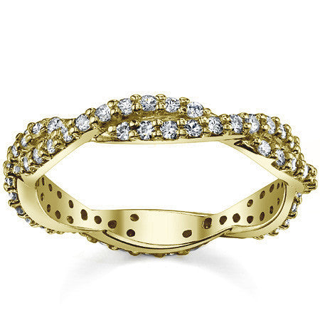 Round Brilliant Moissanite Infinity Style Eternity Ring
