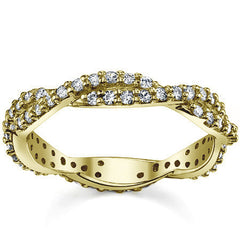 Round Brilliant Moissanite Infinity Style Eternity Ring
