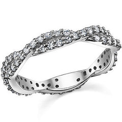 Round Brilliant Moissanite Infinity Style Eternity Ring