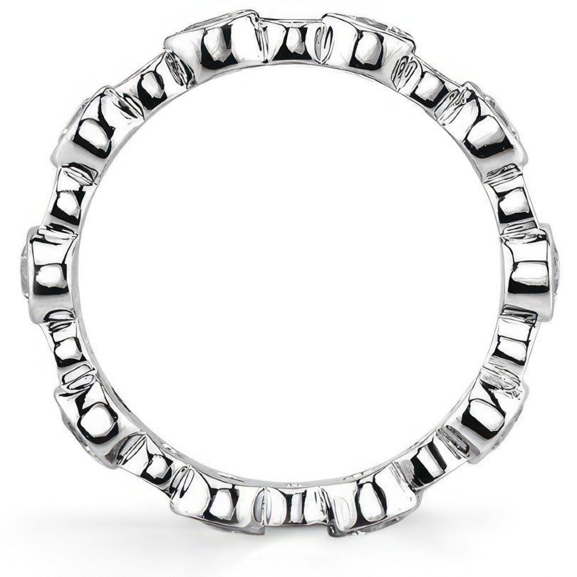 Moissanite Round Bezel Eternity Ring