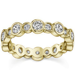 Moissanite Round Bezel Eternity Ring