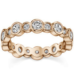 Moissanite Round Bezel Eternity Ring