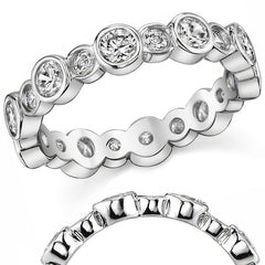Moissanite Round Bezel Eternity Ring