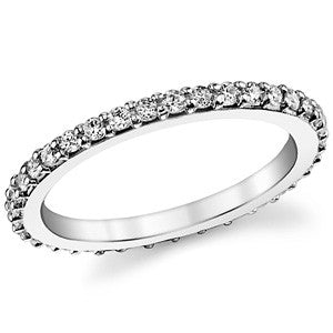 Round Brilliant Moissanite Shared Prong Eternity Ring (1.5mm)