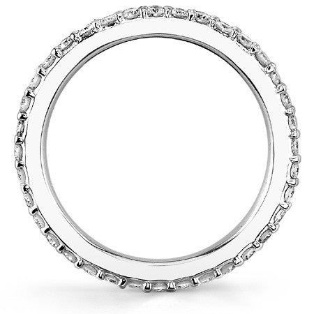 Round Brilliant Moissanite Shared Prong Eternity Ring (1.5mm)
