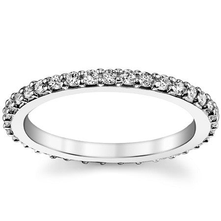 Round Brilliant Moissanite Shared Prong Eternity Ring (1.5mm)