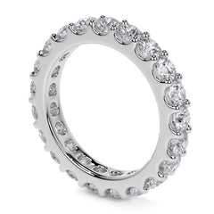 Low Profile Moissanite Shared Prong Eternity Ring 3mm