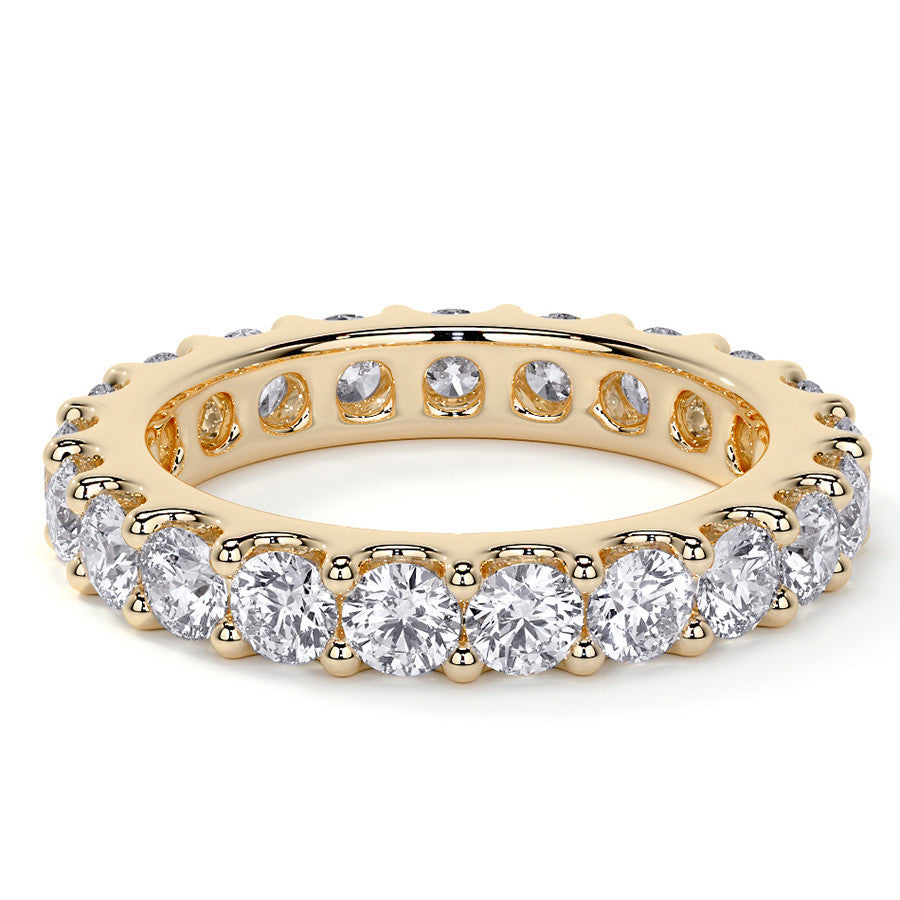 Low Profile Moissanite Shared Prong Eternity Ring 3mm