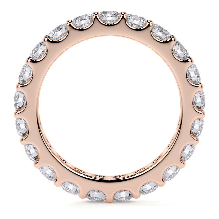 Low Profile Moissanite Shared Prong Eternity Ring 3mm
