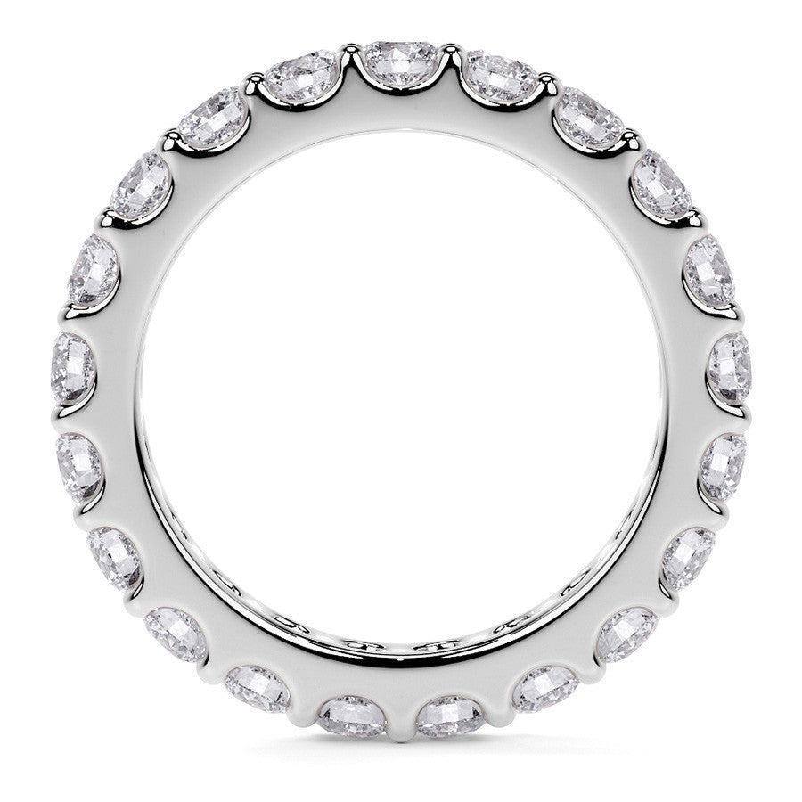 Low Profile Moissanite Shared Prong Eternity Ring 3mm
