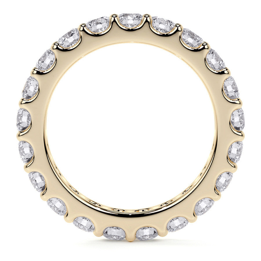 Low Profile Moissanite Shared Prong Eternity Ring 3mm