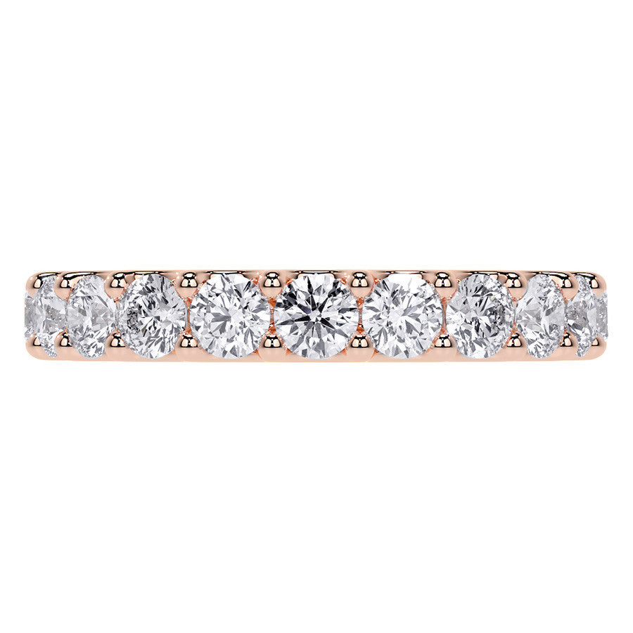 Low Profile Moissanite Shared Prong Eternity Ring 3mm