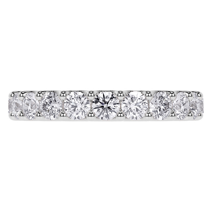 Low Profile Moissanite Shared Prong Eternity Ring 3mm