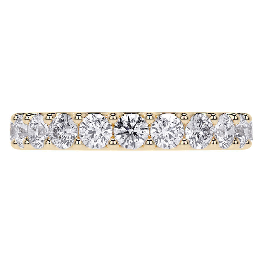 Low Profile Moissanite Shared Prong Eternity Ring 3mm