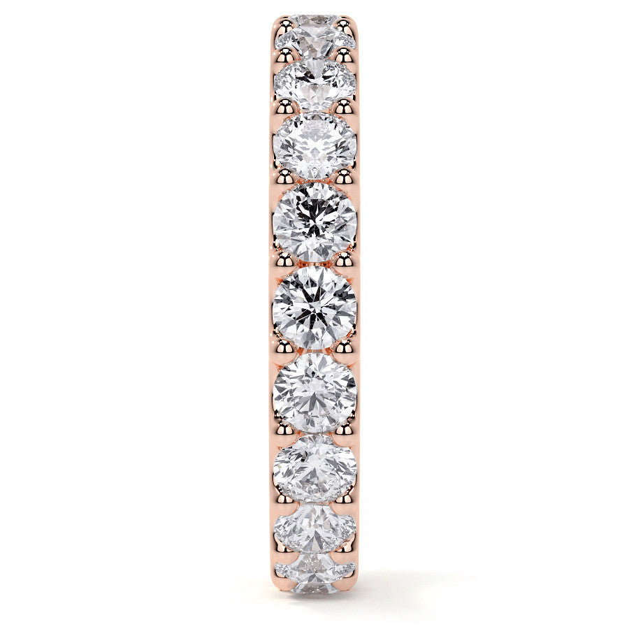Low Profile Moissanite Shared Prong Eternity Ring 3mm