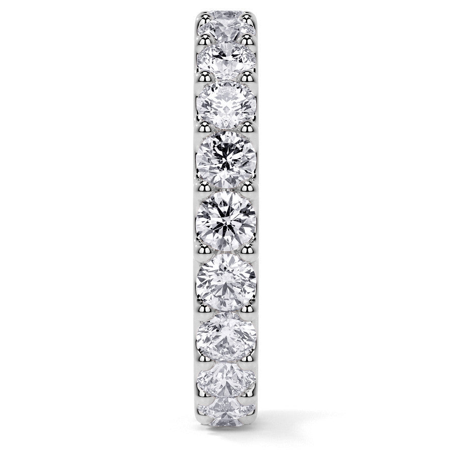 Low Profile Moissanite Shared Prong Eternity Ring 3mm