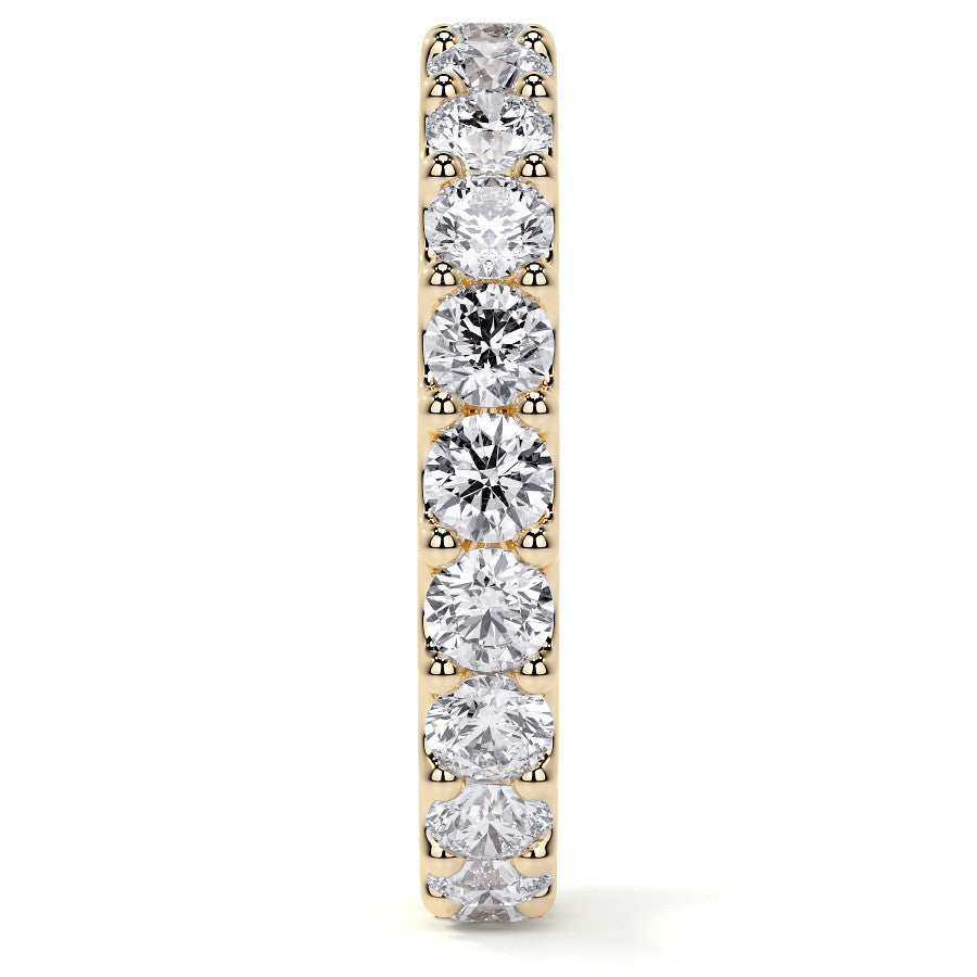 Low Profile Moissanite Shared Prong Eternity Ring 3mm