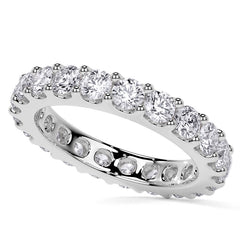Low Profile Moissanite Shared Prong Eternity Ring 3mm
