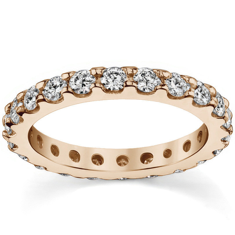 Low Profile Shared Prong Moissanite Eternity Ring 2.5mm