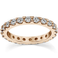 Low Profile Shared Prong Moissanite Eternity Ring 2.5mm