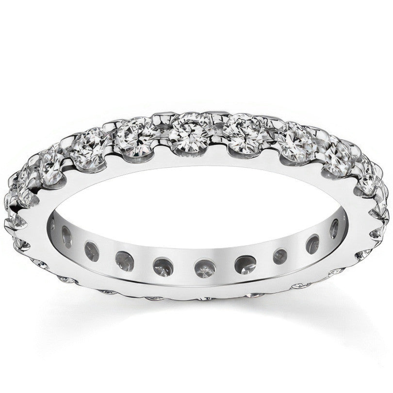 Low Profile Shared Prong Moissanite Eternity Ring 2.5mm
