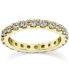 Low Profile Shared Prong Moissanite Eternity Ring 2.5mm