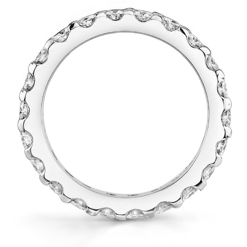 Low Profile Shared Prong Moissanite Eternity Ring 2.5mm