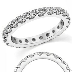 Low Profile Shared Prong Moissanite Eternity Ring 2.5mm
