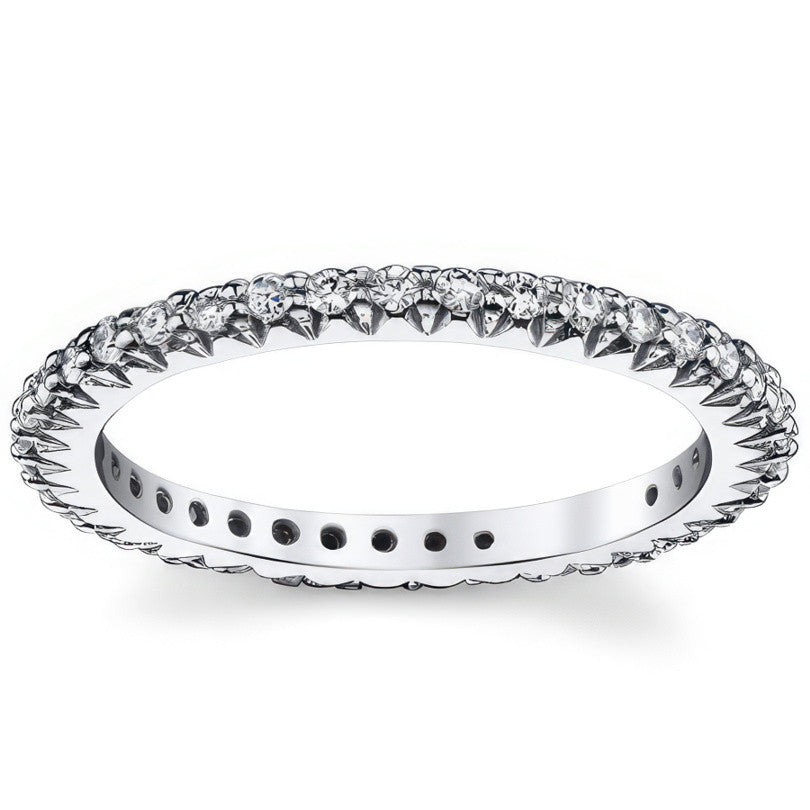 Round Brilliant Moissanite Shared Prong Eternity Ring (1.3mm)